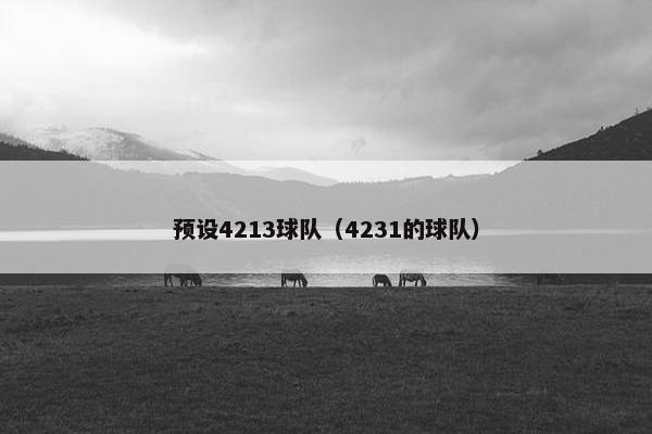 预设4213球队(4231的球队) 预设4213球队(4231的球队)