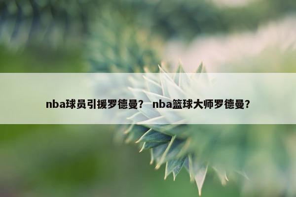 nba球员引援罗德曼？ nba篮球大师罗德曼？