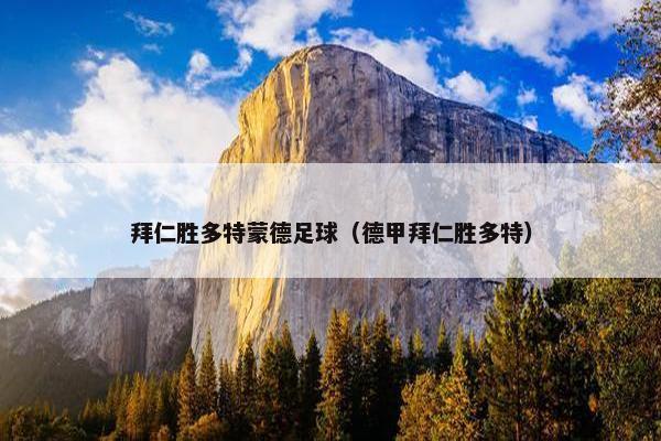 拜仁胜多特蒙德足球（德甲拜仁胜多特）