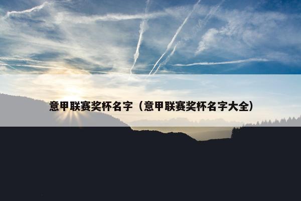 意甲联赛奖杯名字（意甲联赛奖杯名字大全）