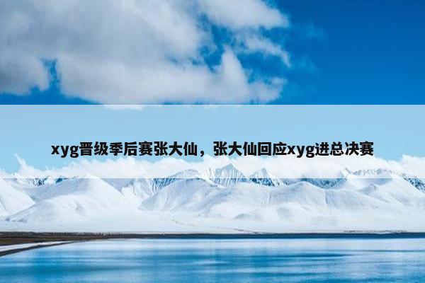 xyg晋级季后赛张大仙，张大仙回应xyg进总决赛