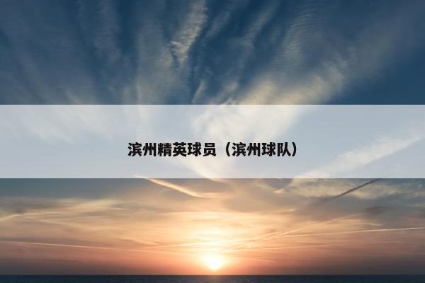 滨州精英球员（滨州球队）