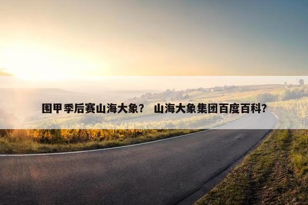 围甲季后赛山海大象？ 山海大象集团百度百科？