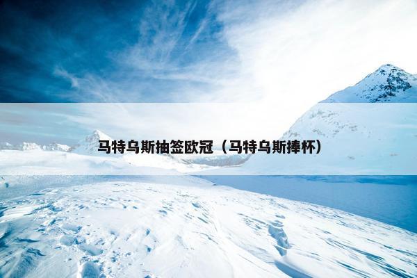 马特乌斯抽签欧冠（马特乌斯捧杯）