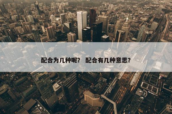 配合为几种呢？ 配合有几种意思？