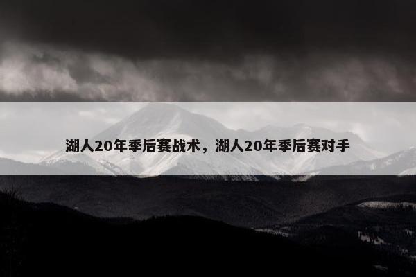 湖人20年季后赛战术，湖人20年季后赛对手