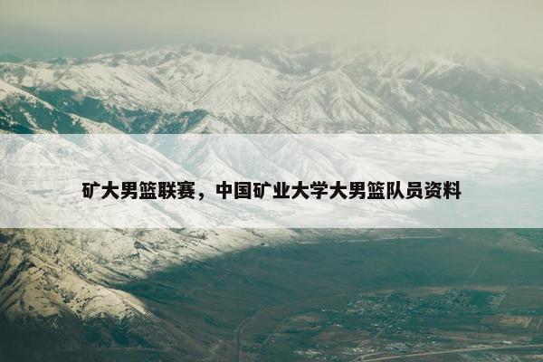 矿大男篮联赛，中国矿业大学大男篮队员资料