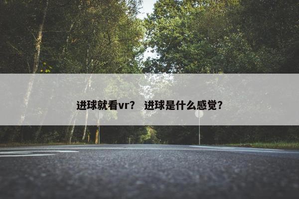 进球就看vr？ 进球是什么感觉？