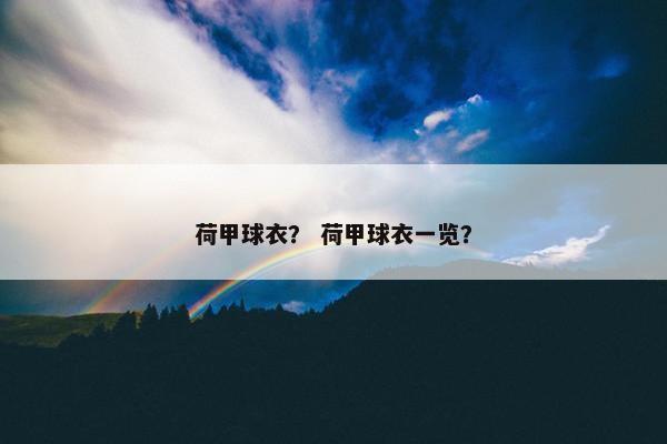 荷甲球衣？ 荷甲球衣一览？
