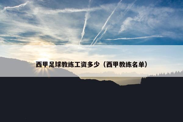 西甲足球教练工资多少（西甲教练名单）