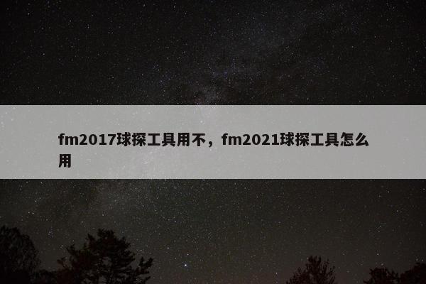 fm2017球探工具用不，fm2021球探工具怎么用