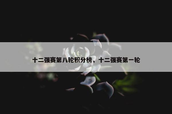 十二强赛第八轮积分榜，十二强赛第一轮