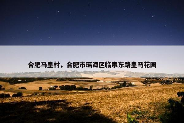 合肥马皇村，合肥市瑶海区临泉东路皇马花园