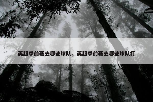 英超季前赛去哪些球队，英超季前赛去哪些球队打