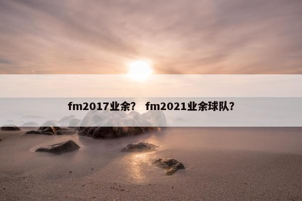 fm2017业余？ fm2021业余球队？