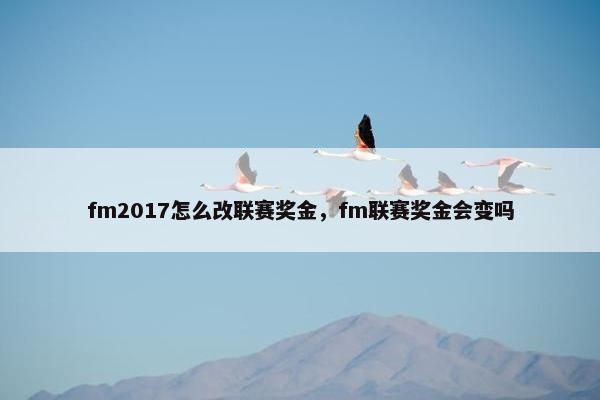 fm2017怎么改联赛奖金，fm联赛奖金会变吗