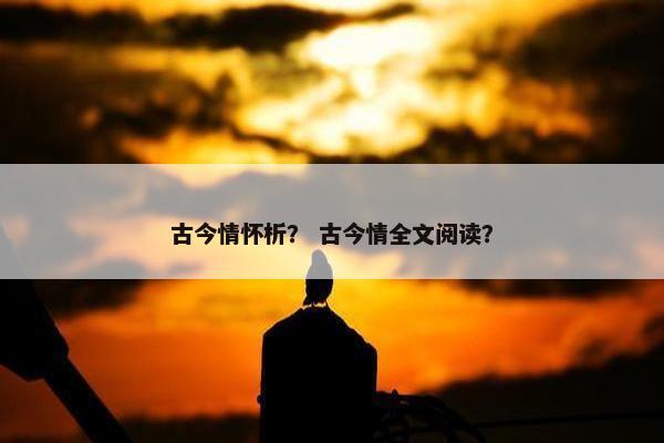 古今情怀析？ 古今情全文阅读？