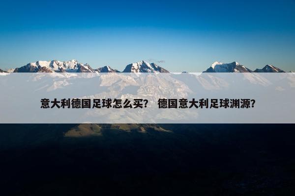 意大利德国足球怎么买？ 德国意大利足球渊源？