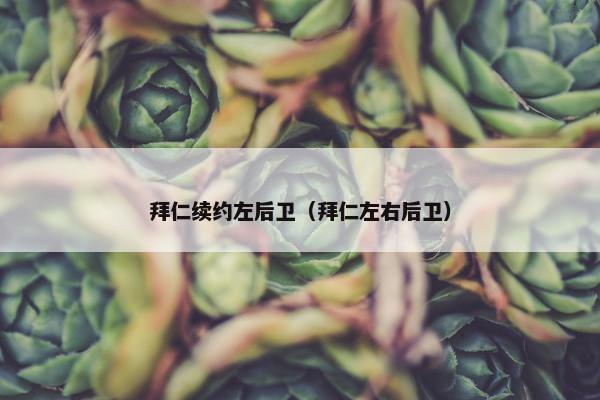 拜仁续约左后卫（拜仁左右后卫）