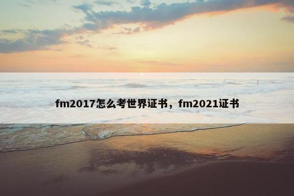 fm2017怎么考世界证书，fm2021证书
