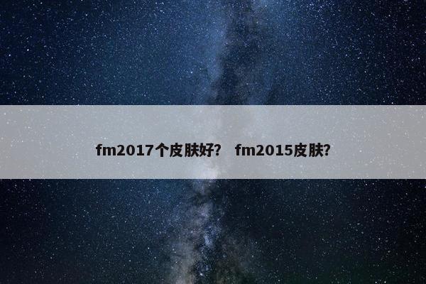 fm2017个皮肤好？ fm2015皮肤？