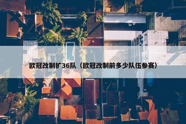 欧冠改制扩36队（欧冠改制前多少队伍参赛）