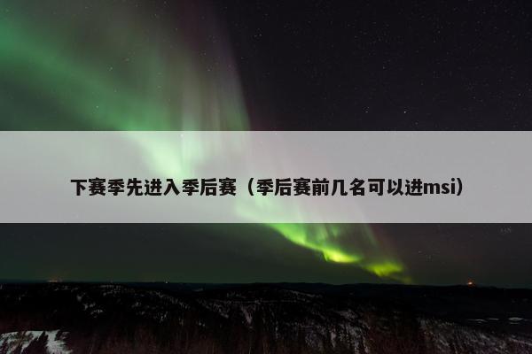 下赛季先进入季后赛（季后赛前几名可以进msi）