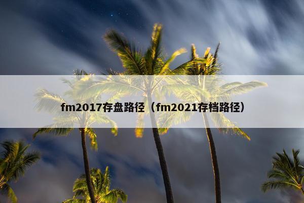 fm2017存盘路径（fm2021存档路径）