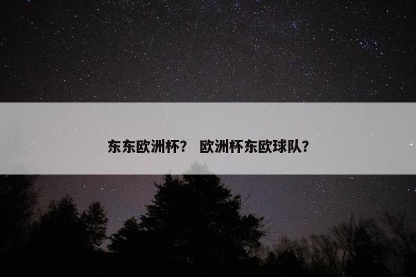东东欧洲杯？ 欧洲杯东欧球队？