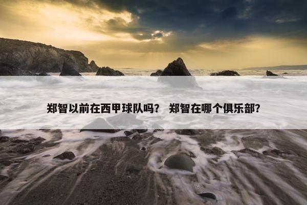 郑智以前在西甲球队吗？ 郑智在哪个俱乐部？