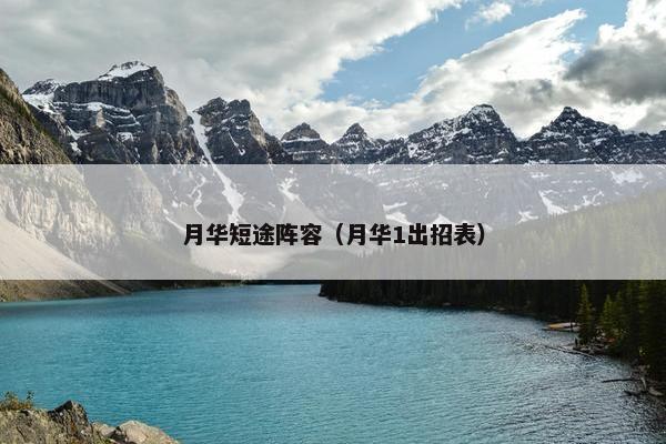 月华短途阵容（月华1出招表）