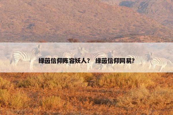 绿茵信仰阵容妖人？ 绿茵信仰网易？