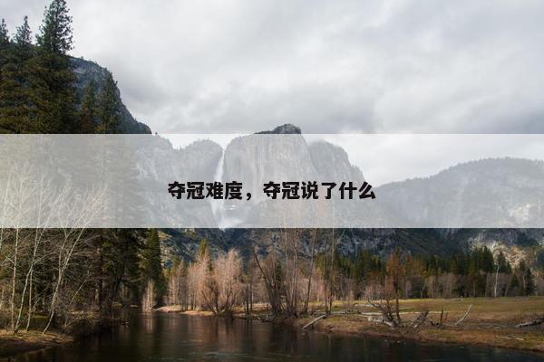 夺冠难度，夺冠说了什么