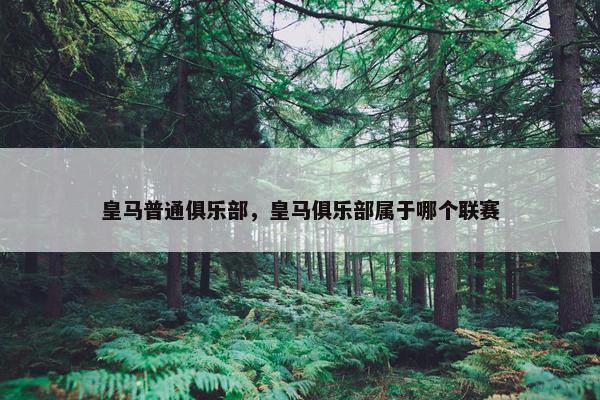 皇马普通俱乐部，皇马俱乐部属于哪个联赛