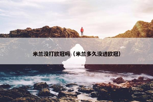 米兰没打欧冠吗（米兰多久没进欧冠）
