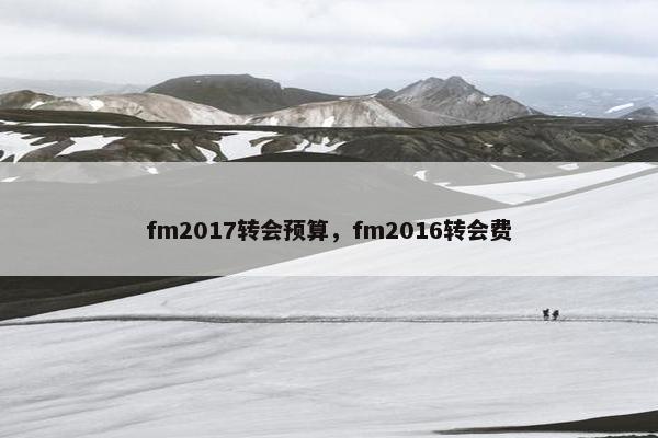 fm2017转会预算，fm2016转会费