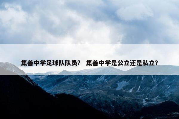 集善中学足球队队员？ 集善中学是公立还是私立？