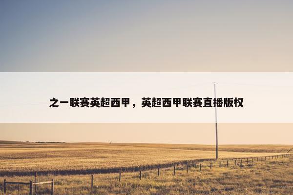 之一联赛英超西甲，英超西甲联赛直播版权