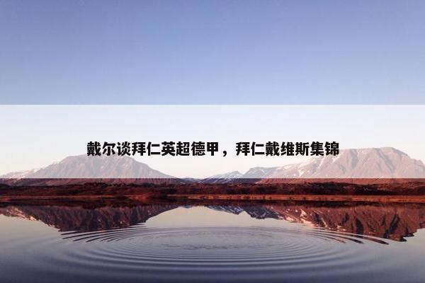 戴尔谈拜仁英超德甲，拜仁戴维斯集锦