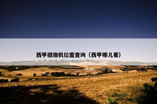 西甲摄像机位置查询（西甲哪儿看）