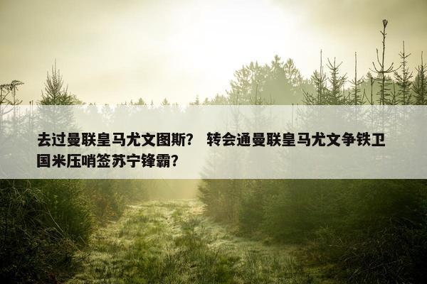 去过曼联皇马尤文图斯？ 转会通曼联皇马尤文争铁卫 国米压哨签苏宁锋霸？