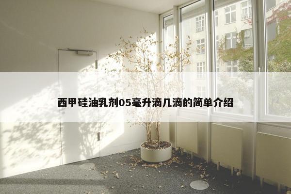 西甲硅油乳剂05毫升滴几滴的简单介绍