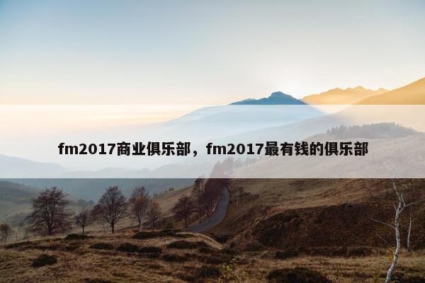 fm2017商业俱乐部,fm2017最有钱的俱乐部 fm2017商业俱乐部,fm2017最有钱的俱乐部