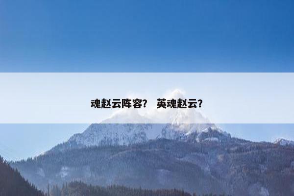 魂赵云阵容？ 英魂赵云？