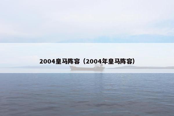 2004皇马阵容（2004年皇马阵容）