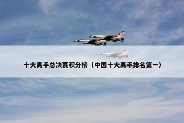 十大高手总决赛积分榜（中国十大高手排名第一）