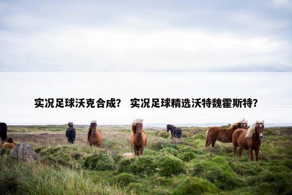 实况足球沃克合成？ 实况足球精选沃特魏霍斯特？