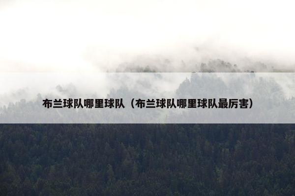 布兰球队哪里球队(布兰球队哪里球队最厉害) 布兰球队哪里球队(布兰球队哪里球队最厉害)