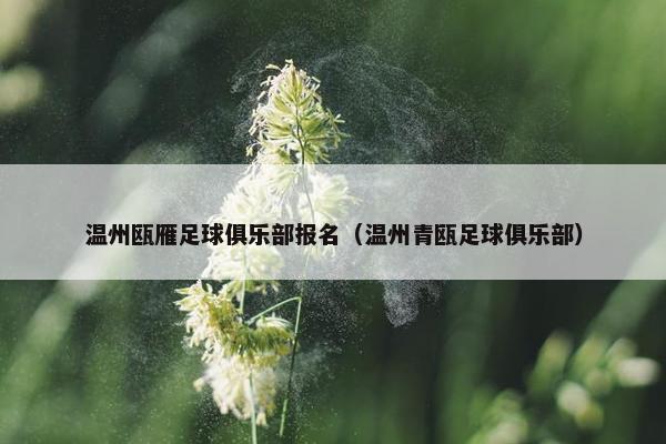 温州瓯雁足球俱乐部报名(温州青瓯足球俱乐部) 温州瓯雁足球俱乐部报名(温州青瓯足球俱乐部)