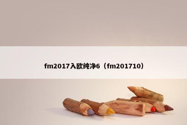 fm2017入欧纯净6(fm201710) fm2017入欧纯净6(fm201710)